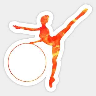 Orange Rhythmic Gymnast Hoop Sticker